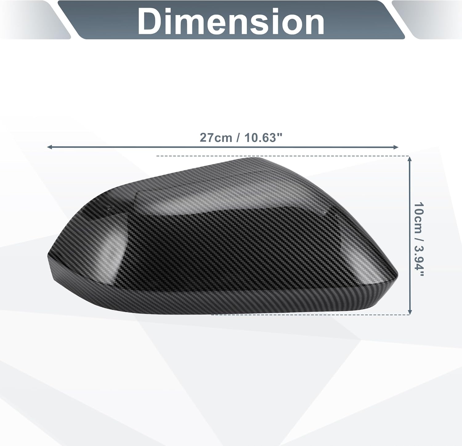 X AUTOHAUX 1 Set Car Rear View Driver Passenger Side Mirror Cover Cap Replacement Black Carbon Fiber for Lincoln MKZ 2013-2017 Mirror Guard Covers Exterior Decoration Trims