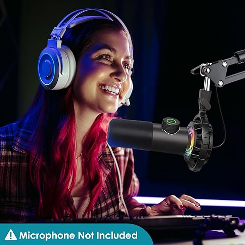 Vista 19 de YOUSHARES Soporte de brazo de brazo de micrófono para FIFINE K688, AM8, A6T, T669, Shure SM7B/MV7+/MV6, brazo de tijera ajustable con gestión