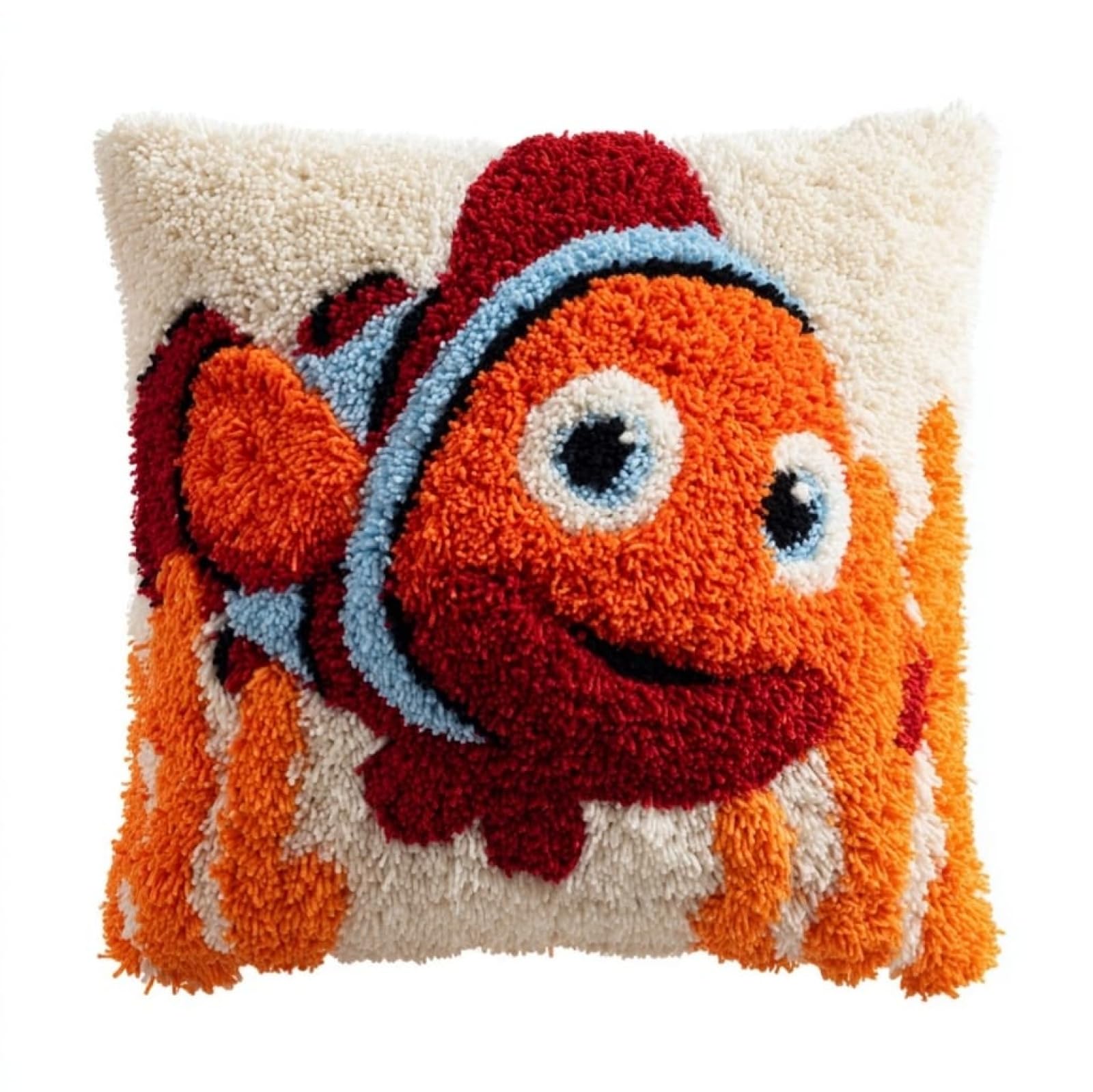 Wallustrioaw Cartoon Goldfish Latch Hook Kits Pillowcase Embroidery Kit,