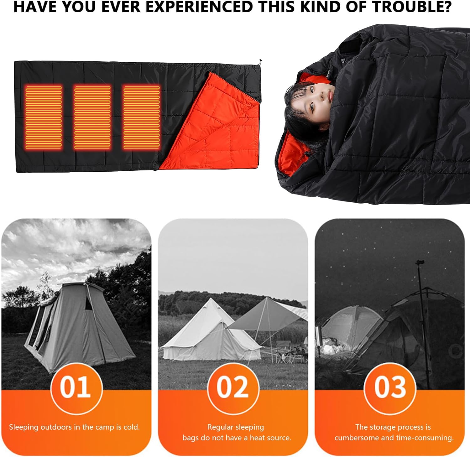 Multiple Purpose USB Warmed Slumbering Bag Modifiable Warmth 3 Heat Grades Outdoor Backpacking Indoor Office Use Soft Polyster Insulated Plan Warm Slumbering Bag with Flexible Cord