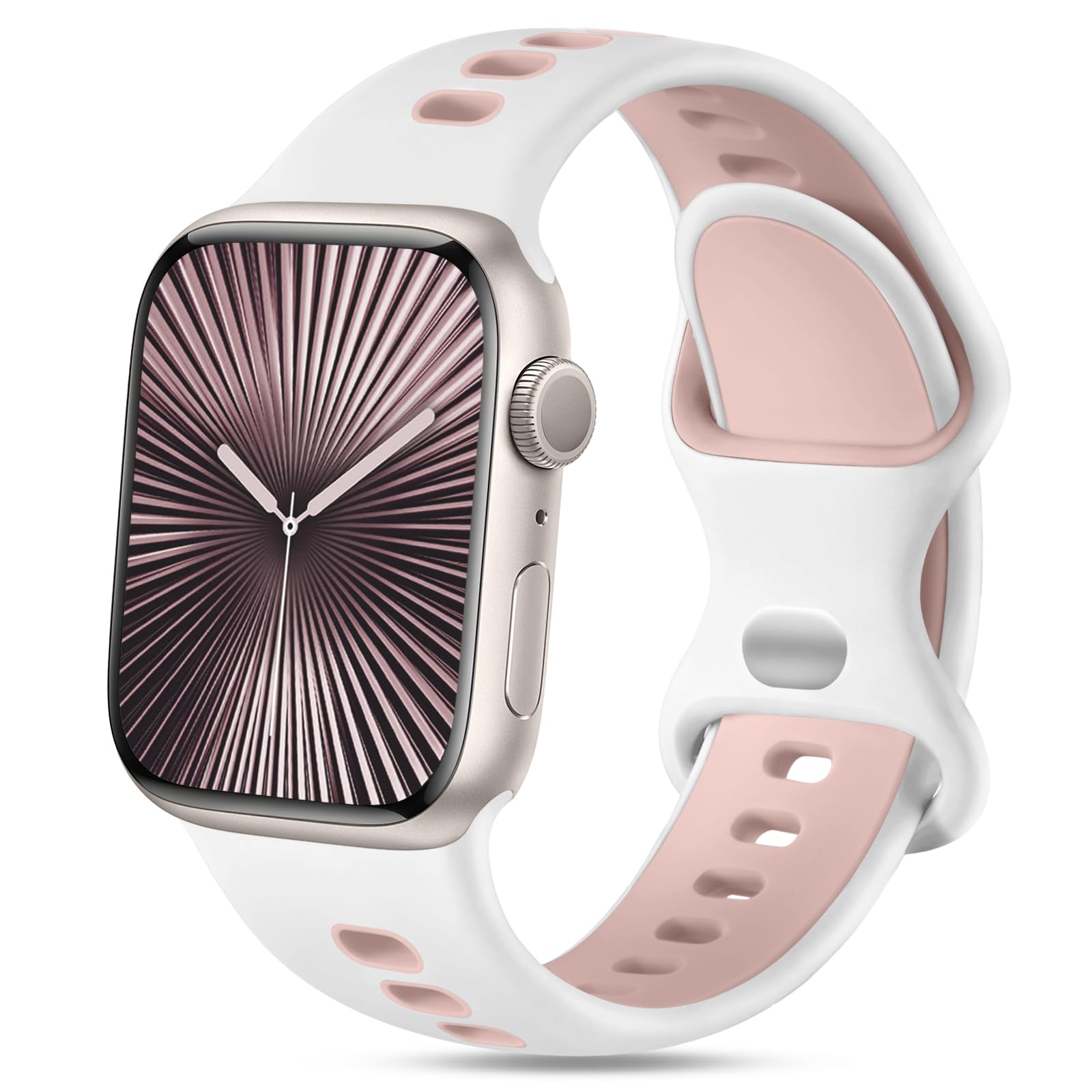 Witzon Sport Band Compatible with Apple Watch Bands for Men Women 46mm 45mm 44mm 42mm 41mm 40mm 38mm 49mm, Soft Silicone Strap Breathable Replacement for iWatch Ultra Series 10 9 8 7 6 5 4 3 2 1 SE