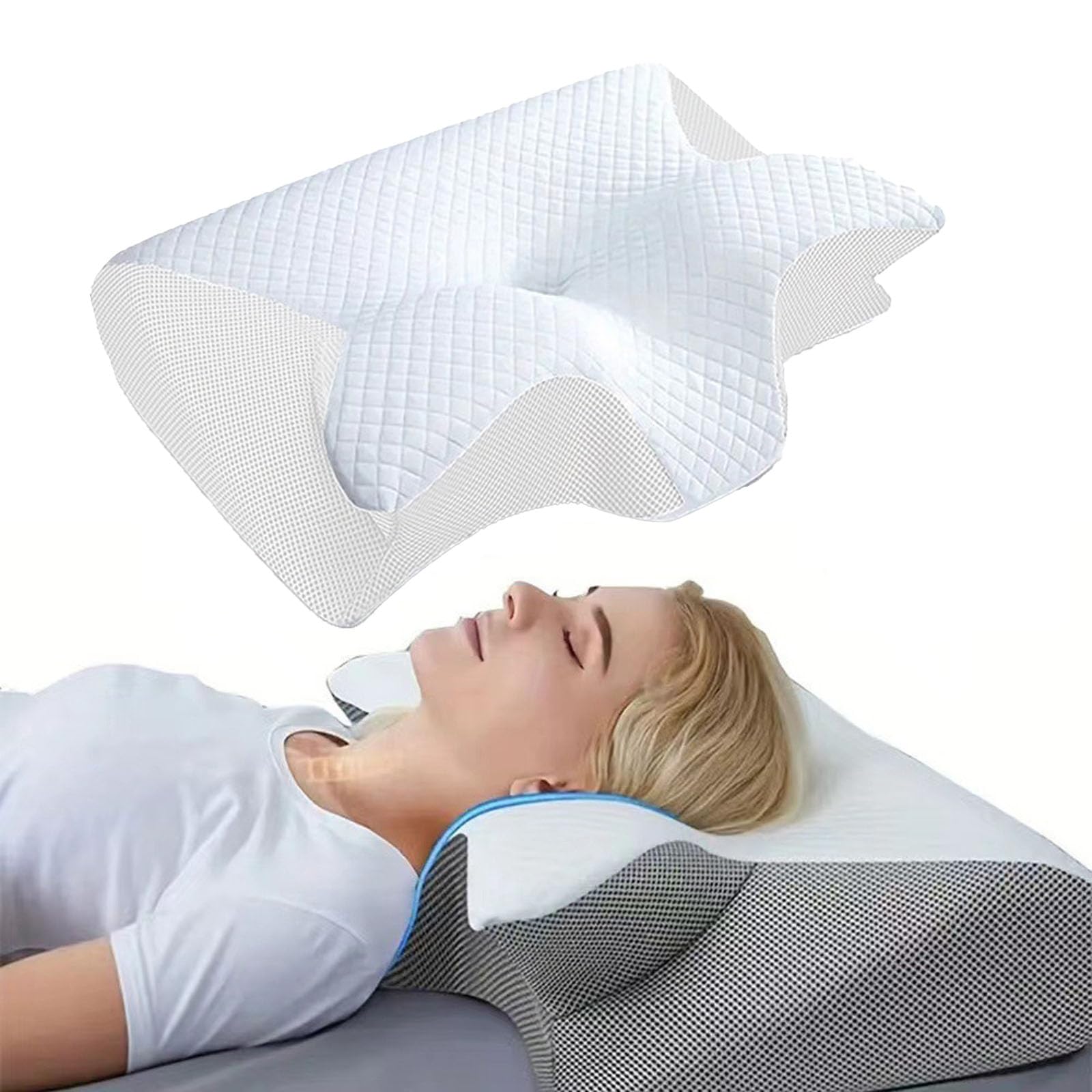 Neckhaven Hospitality Pillow, Neckhaven Pillow, Neck Haven PillowCervical Memory Foam Ergonomic Neck, Adjustable Cooling Contour for Side, Back & Stomach Sleepers (White)