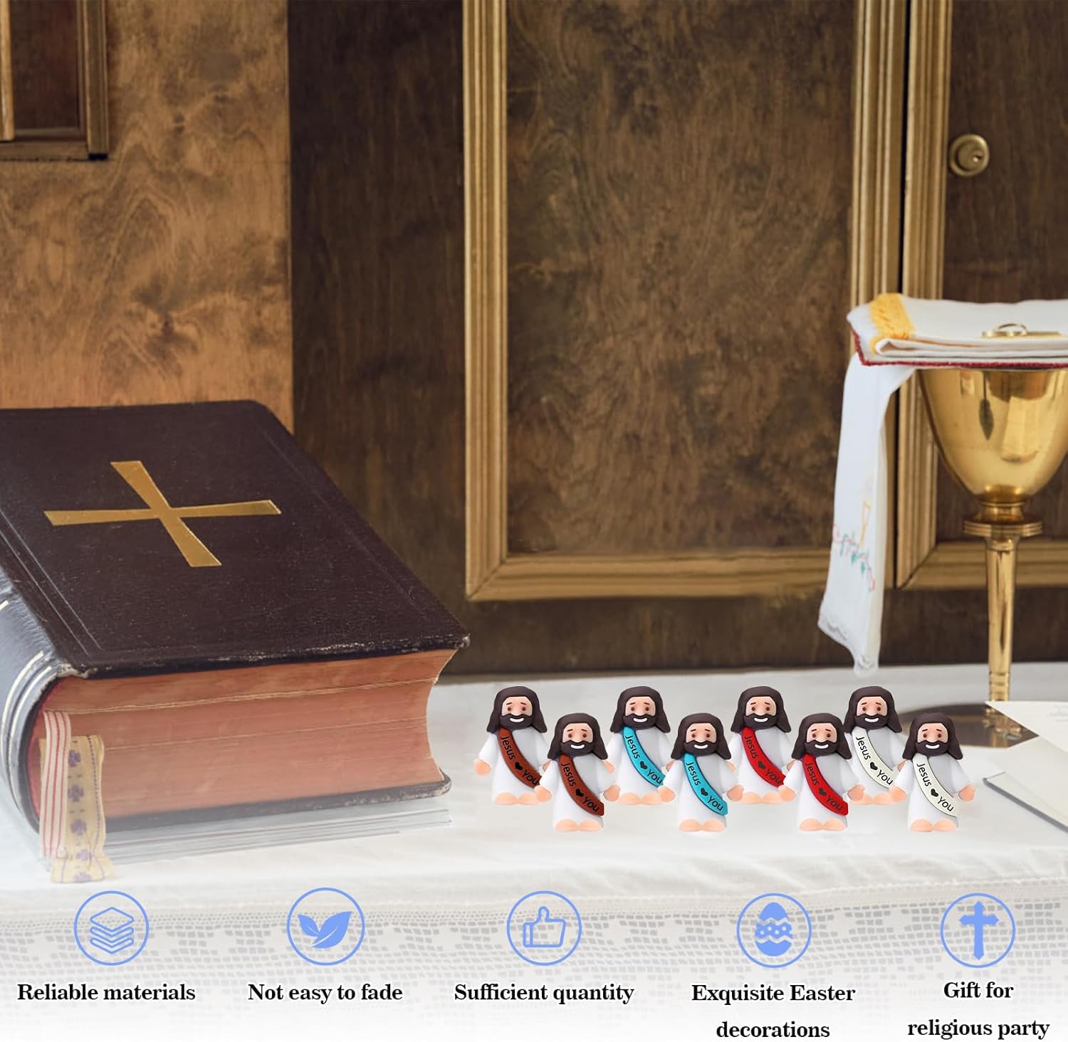 300pcs Mini Jesus Figurines in Bulk Tiny Jesus Figures Hide and Seek Religious Party Favors Sunday School Baptism Gifts