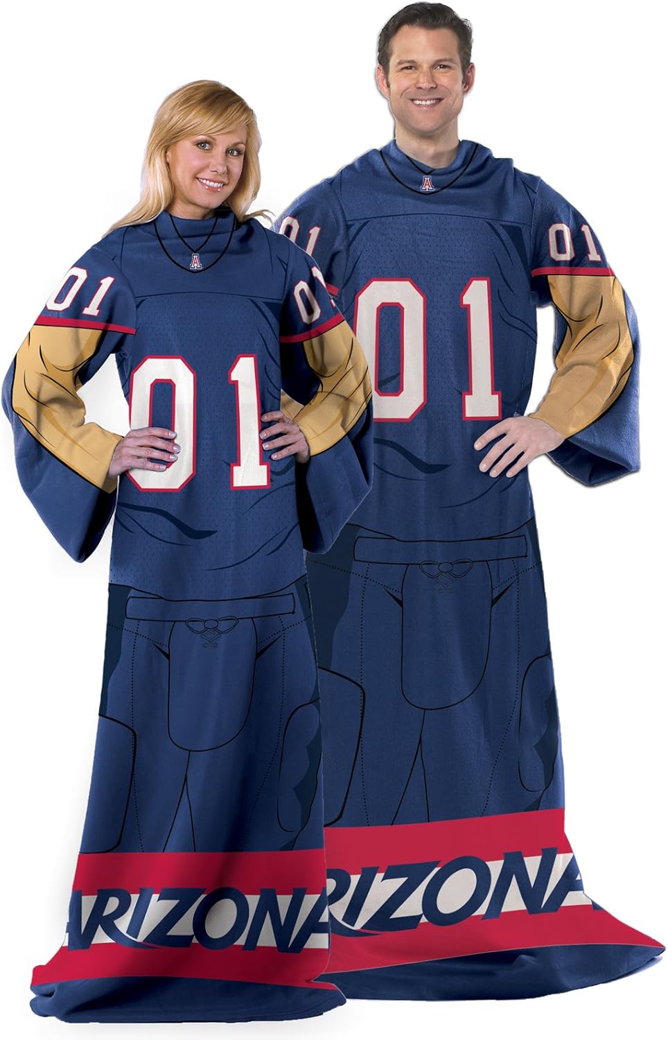 Northwest NCAA Unisex-Adult Full Body Player Comfy Throw Blanket with Sleeves