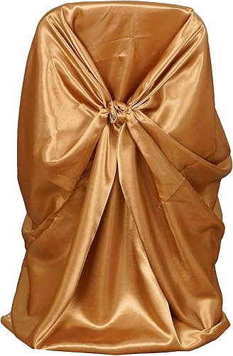 Miniatura 7 de Efavormart - Fundas para sillas de fiesta, 1 unidad, de satén, con lazo, universal, para banquetes de boda, plegable, para sillas de comedor, fundas