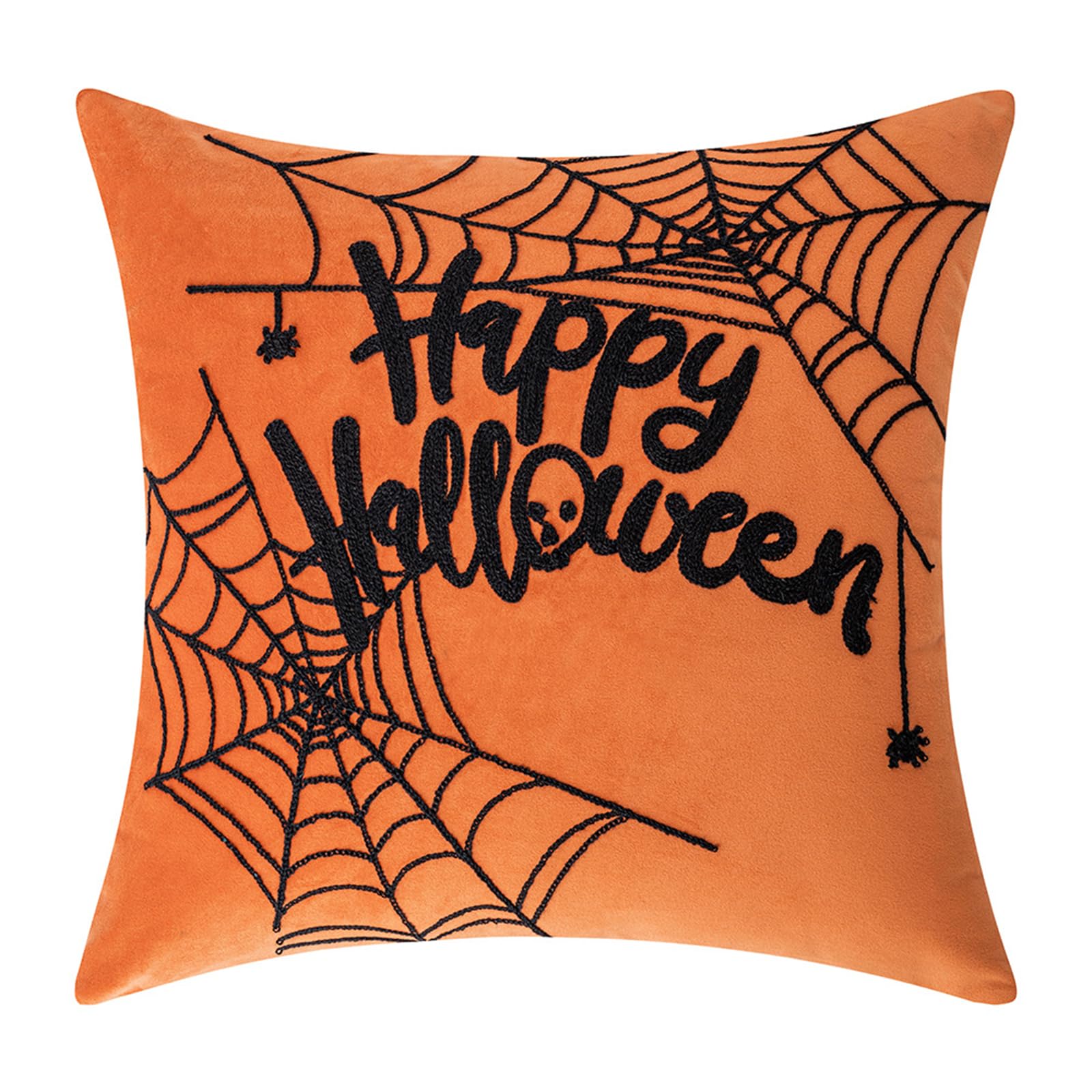 carotoe Washable Embroidered Pillow Cover Halloweens Themed Home Accent Soft Polyester Decorative Pillow Decorative Pillowcase