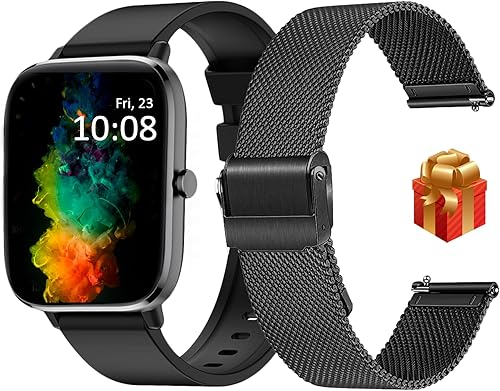 MiracoRun Reloj inteligente para mujeres y hombres, llamada telefónica Bluetooth, pantalla HD de 1.7 pulgadas, rastreador de fitness impermeable con