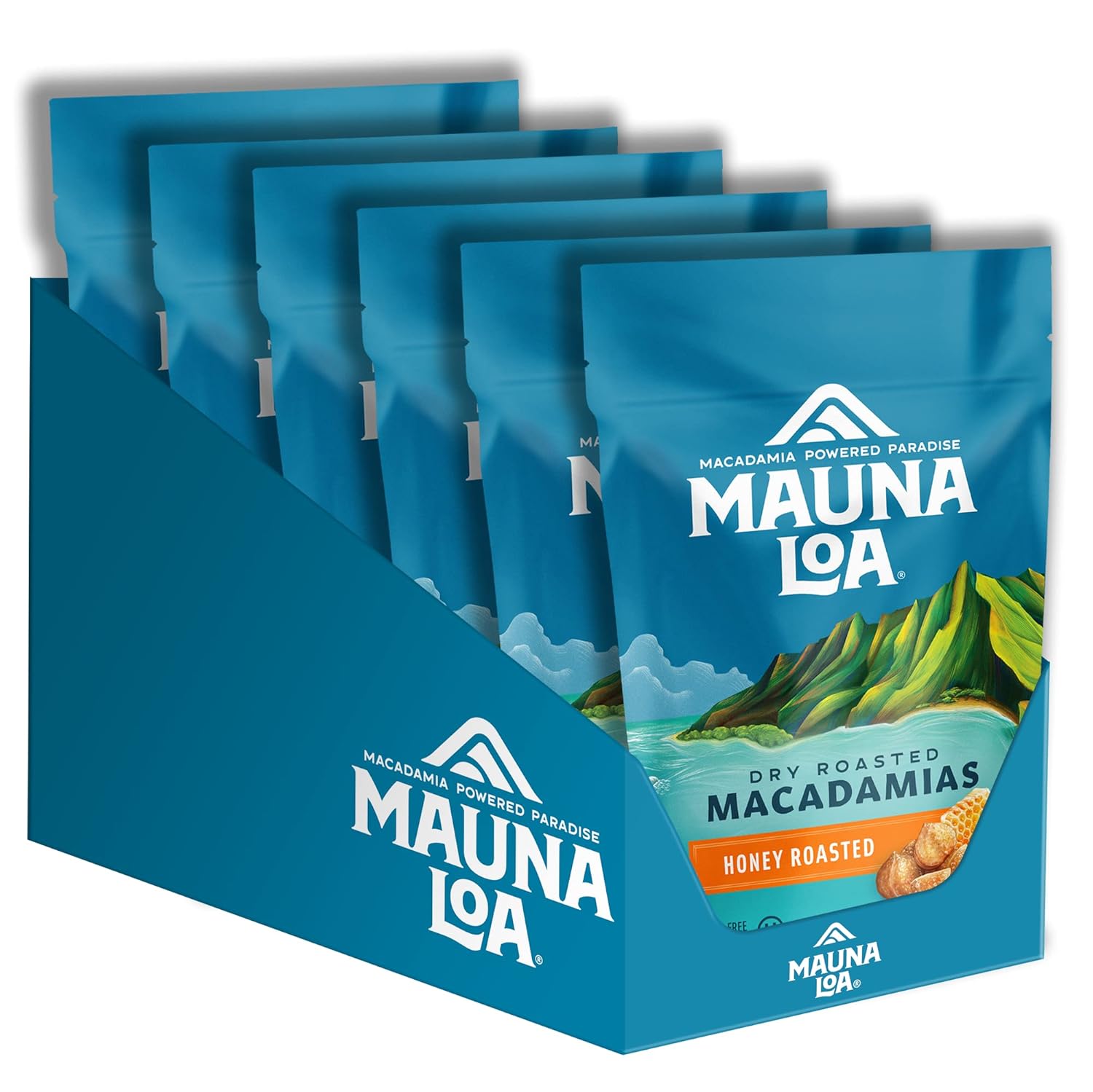 Mauna Loa Premium Hawaiian Roasted Macadamia Nuts, Honey Roasted Flavor, 4 Oz (Pack of 6)