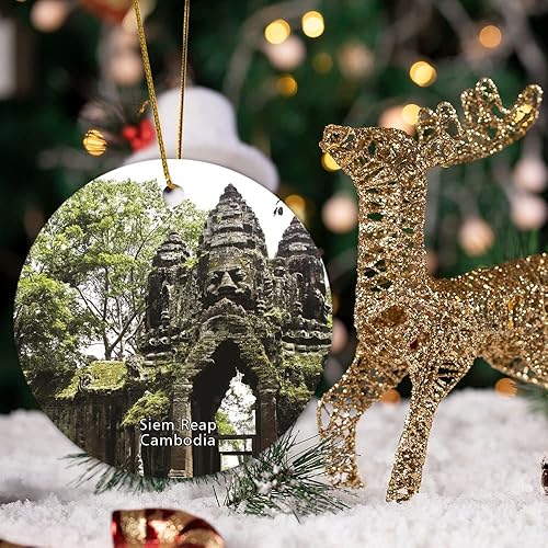 Vista 10 de Decoración de Navidad Normandía Francia, adorno de Navidad, recuerdo de recuerdo, adorno de Navidad, regalo de árbol de Navidad, adorno de cerámica