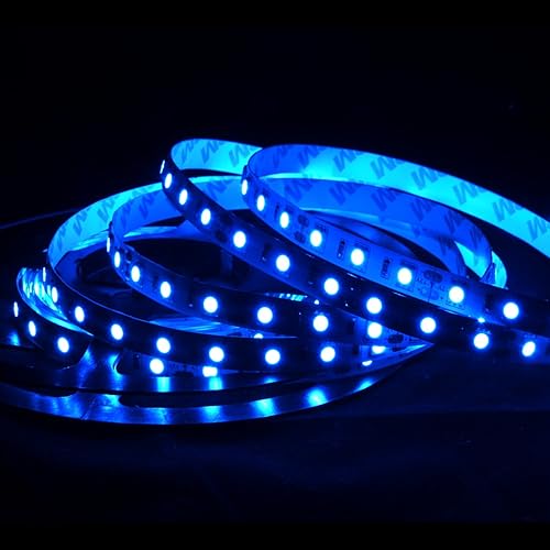 Miniatura 1 de ABI Tira de luz LED flexible azul de alto brillo, chips LED SMD 5050, carrete de 16.4 pies, 12 V CC (adaptador no incluido)