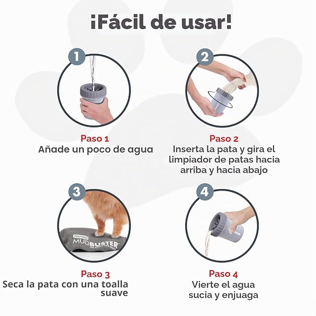 Foto 4 de 6 de Dexas MudBuster - Limpiador portátil para patas de perro, pequeño, gris claro, pequeño (paquete de 1)