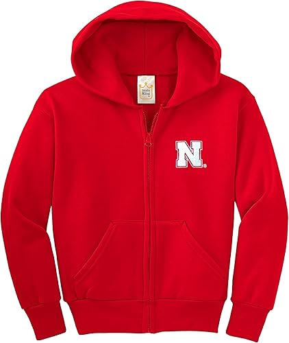 Miniatura 29 de Little King NCAA - Sudadera con capucha de algodón con cremallera completa para niños y niñas con logotipo del equipo bordado (6M 12M 18M)