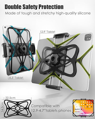 Miniatura 4 de Soporte para tableta de teléfono de motocicleta para manillar de 34"-114", soporte de tableta de bicicleta de doble protección para dispositivos de