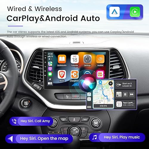 Miniatura 4 de Radio de coche Android de 2 GB+32 GB para Jeep Cherokee 2013-2018, pantalla táctil de 10.1 pulgadas, estéreo de coche, Carplay y Android