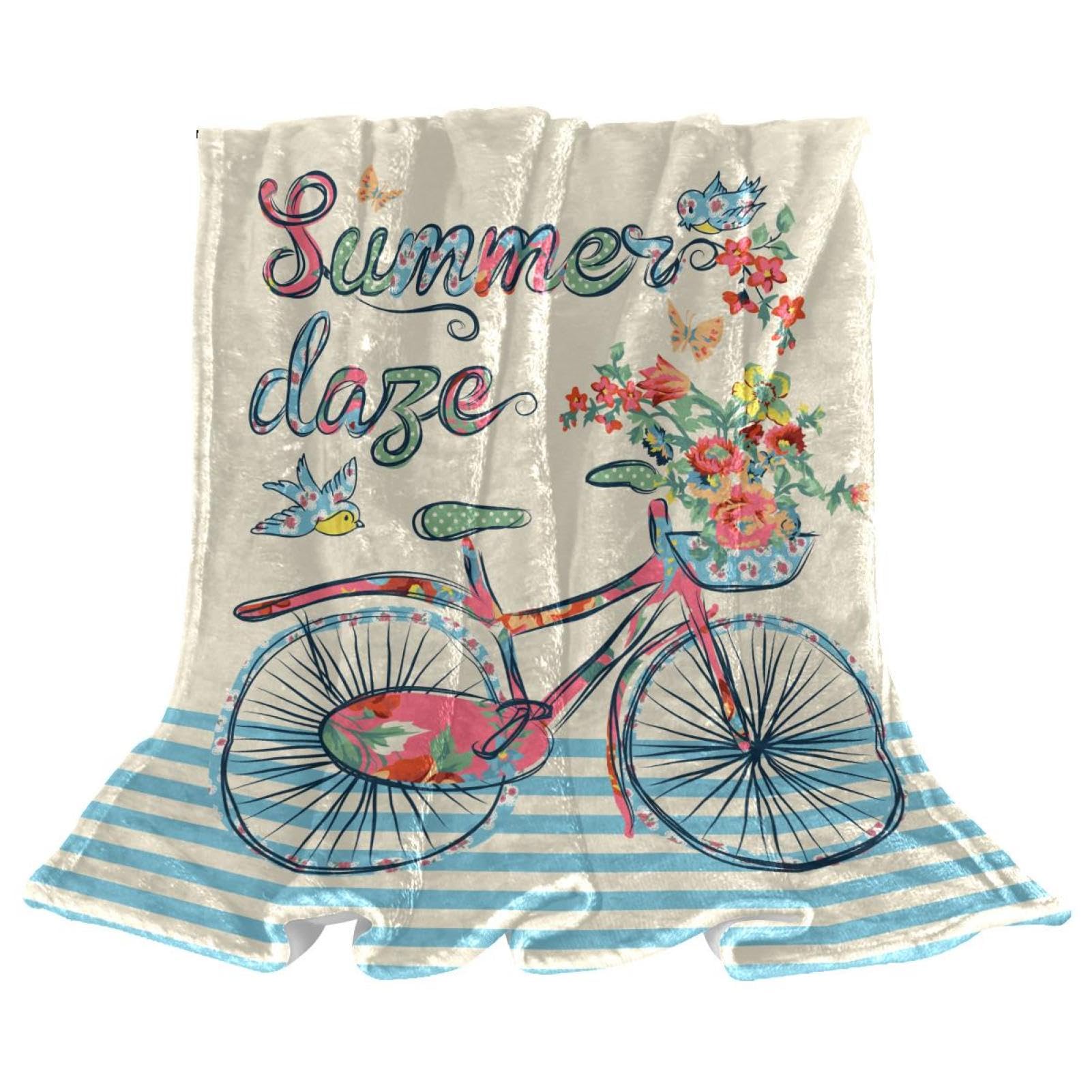 Couverture polaire bicyclette papillon, le plaid idéal à offrir pour la maison