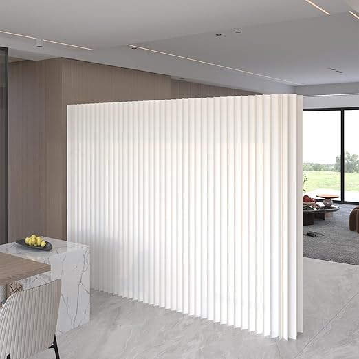 Creative white folding screen partition organ paper wall exhibition ...
