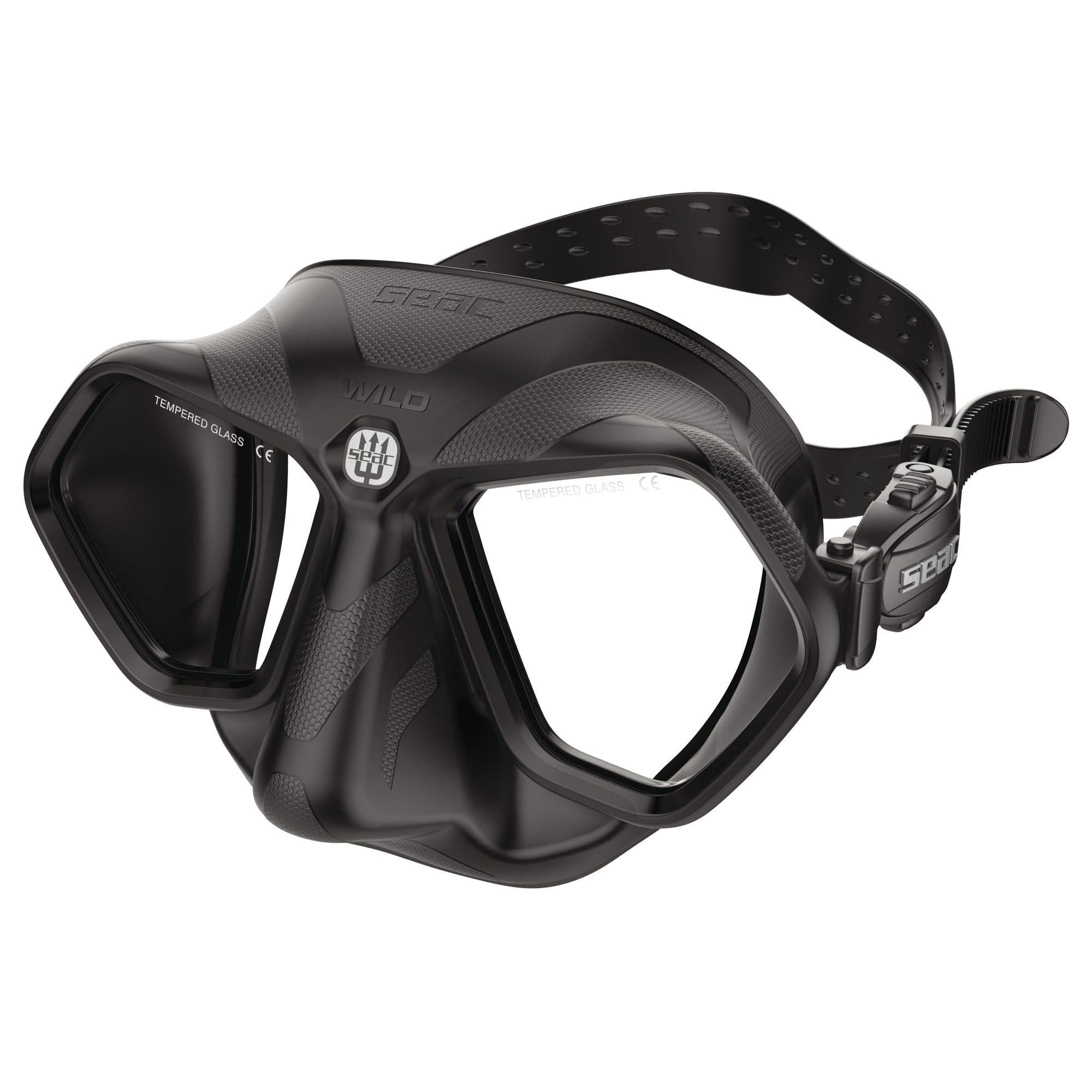SEAC Wild Masque Low Volume Silicone Antifog Bi-Verre Apnée Pêche sous-Marine Boucle 3D Vision Périphérique