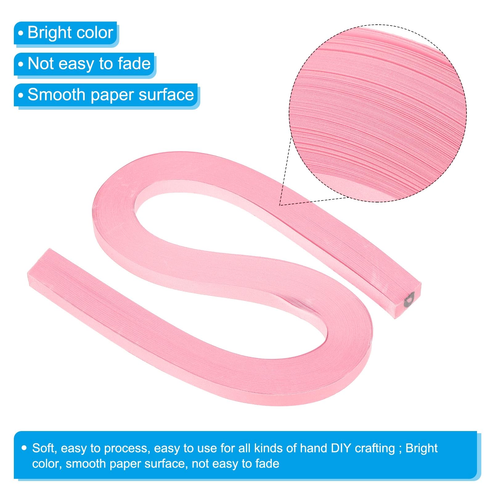 PATIKIL 240pcs Quilling Strips Paper 3/8"(10mm) 21"(54cm) Origami Paper Quilling Strip for Art DIY Craft Christmas Hot Pink - Image 3