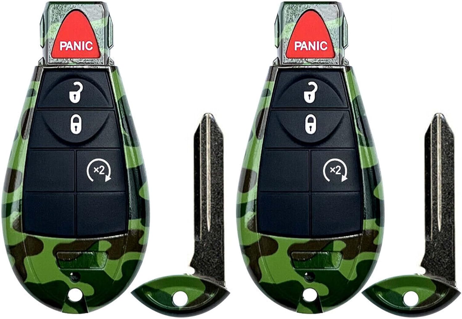 Lot of 2X New Replacement Keyless Entry Remote Key Fob Fobik Compatible with & Fit for Chrysler Dodge Jeep