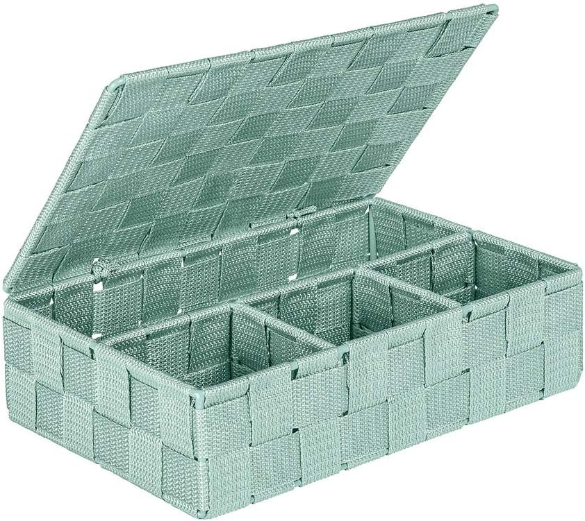 Wenko Storage Basket Adria with lid in Grey, PP, 19 x 14 x 10 cm