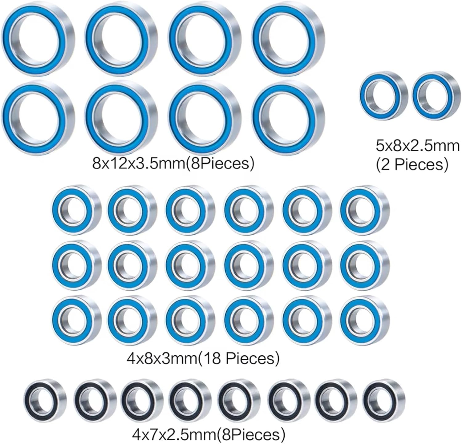 RCフランジベアリング For Summit For E-Revo For Slash For Rally 1/16 36個 ホイー
