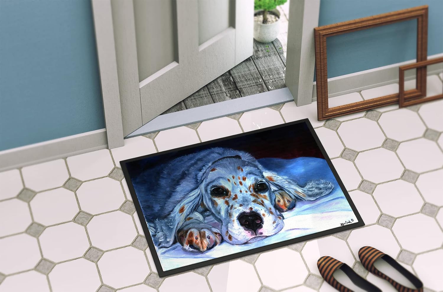 Caroline's Treasures 7330MAT English Setter Pup Indoor or Outdoor Mat, 18 x 27, Multicolor, Multi Color, 18 x 27" - Image 5