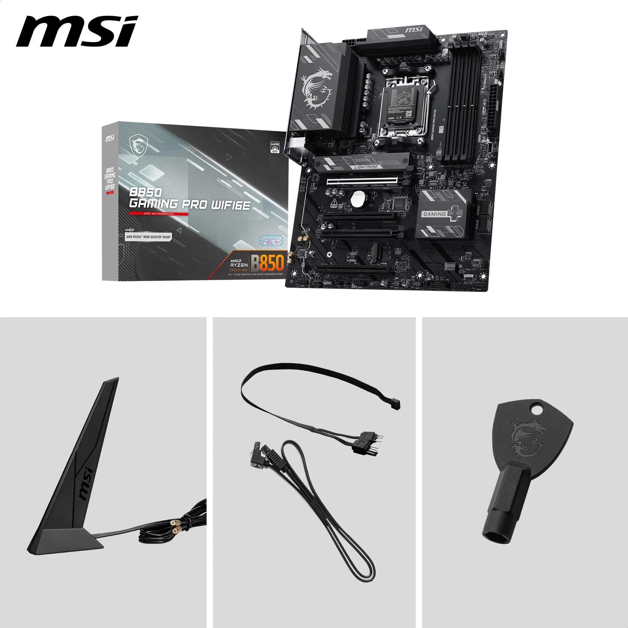 MSI Placa Base B850 Gaming Pro WIFI6E, ATX soporta procesadores AMD Ryzen 9000/8000/7000, AM5-DDR5 Memory Boost 8200+ MT/s (OC), PCIe 4.0 x16, M.2 Gen5, Wi-Fi 6E, 2.5G LAN + WD Green SN3000 1TB SSD