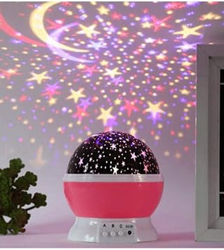 TechnoSmart Colorful And Rotating Star Master Projection Night Light Pink