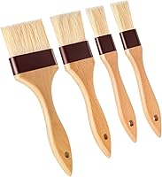 Vista 9 de Boao 4 cepillos de pastelería, cepillo de cerdas naturales, mango de madera de haya y cepillos para barbacoa para cocinar, mantequilla, aceite