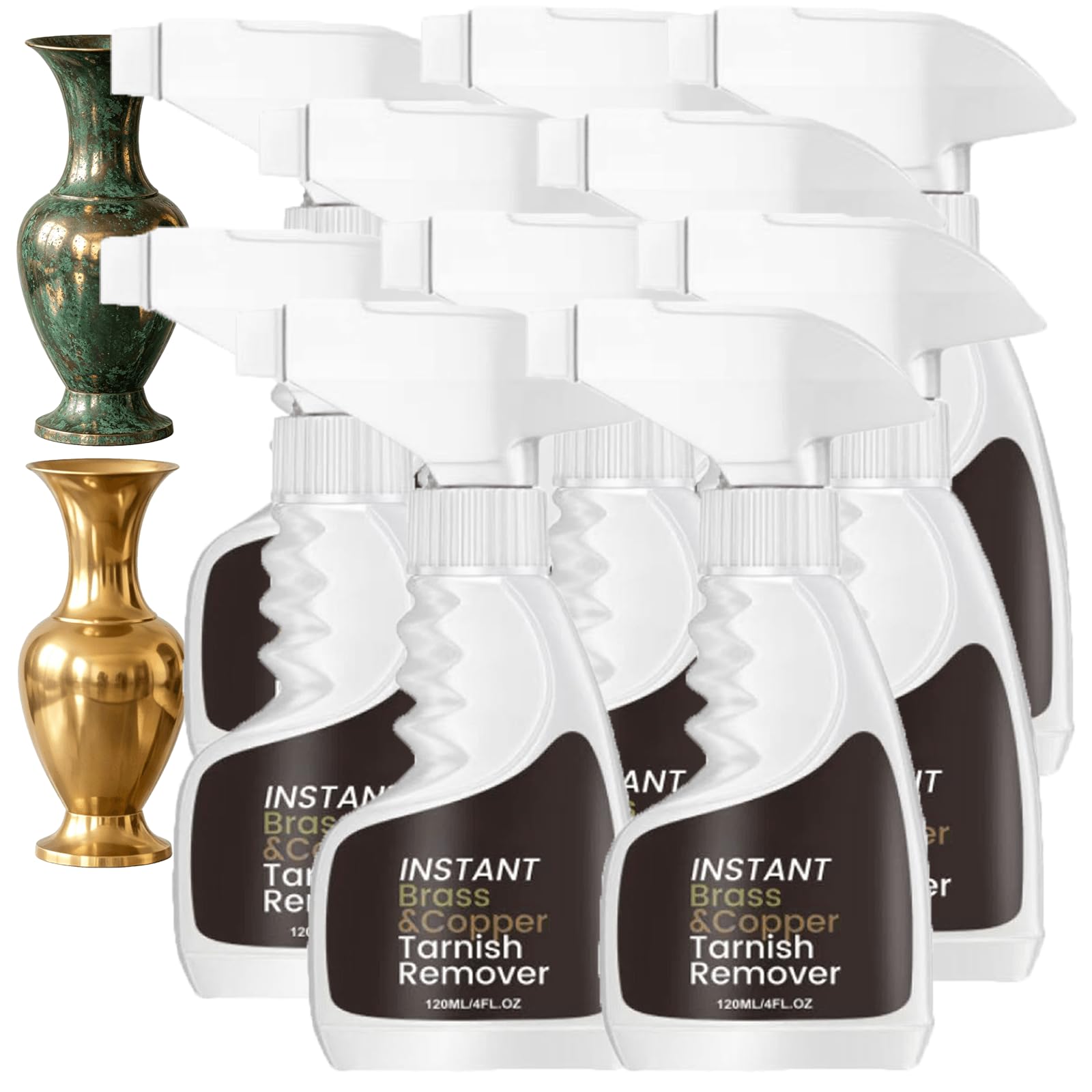Dissolvant de ternissement en laiton et en cuivre, éliminateur de ternissement et d'oxydation lourds, nettoyant en spray sur cuivre, spray d'élimination de la rouille en laiton, nettoyant (10pcs)