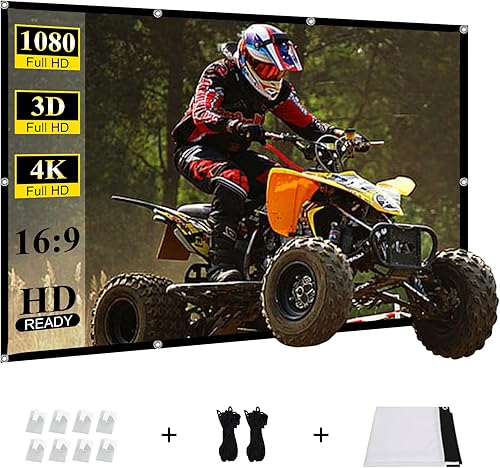 Pantalla de proyector de película para exteriores de 100 pulgadas portátil pantalla de proyección plegable y sin arrugas 169 Cine plegable para cine