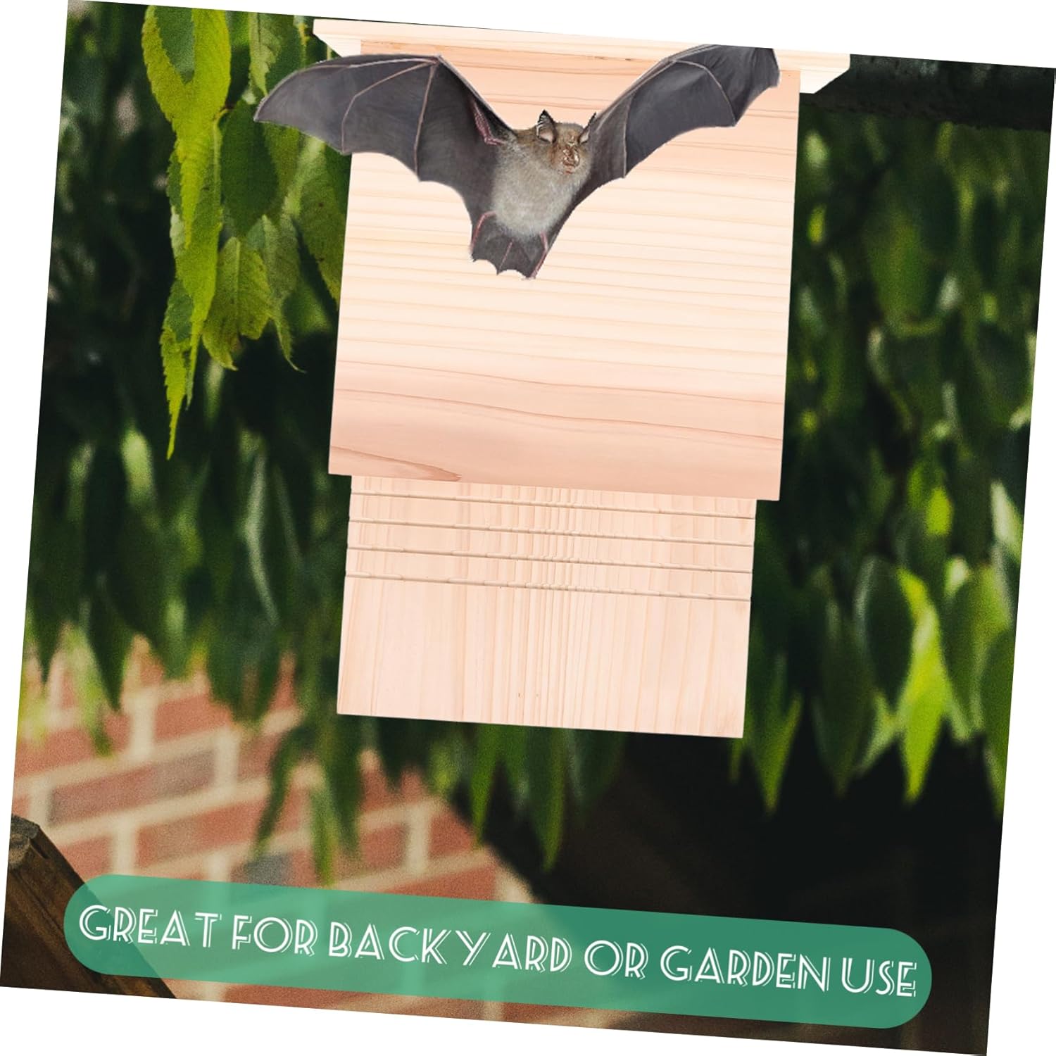 Milisten Handmade Bat for Courtyard Use Easy to Install Maintain Weatherproof for Bats Backyard Garden