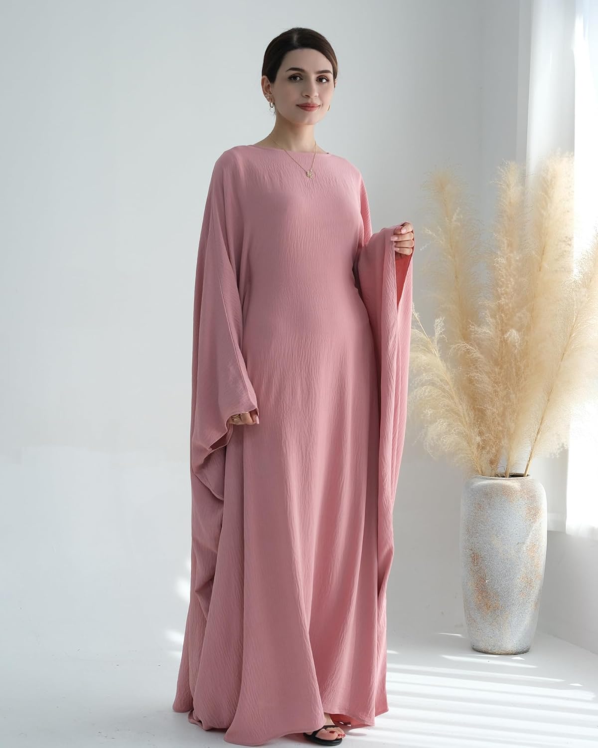 Muslim Prayer Dress Abaya Islamic Ramadan Robe Slightly Elasticity Garment Eid Clothes