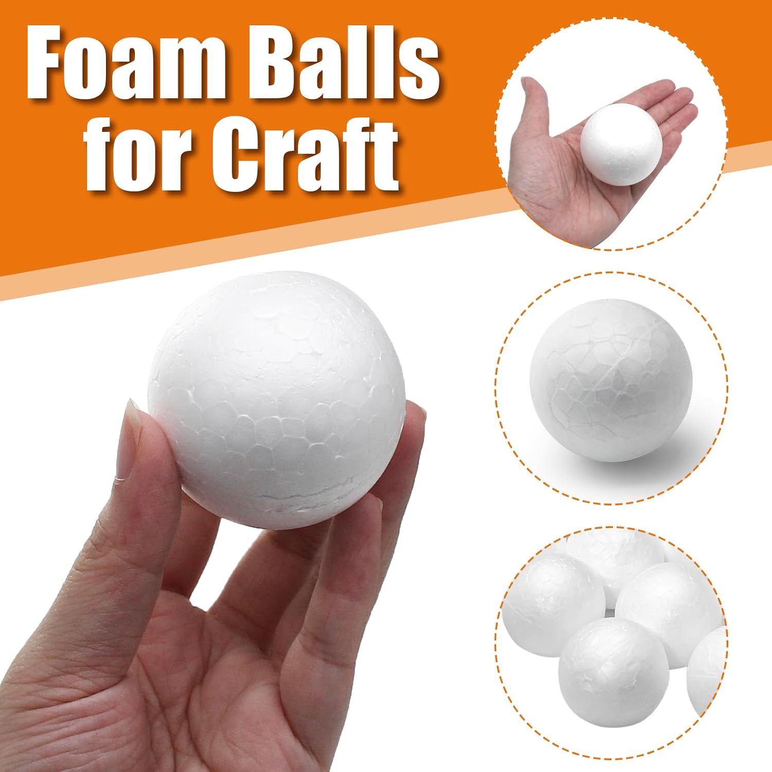 Luomorgo 2 Inch White Foam Balls for Crafts, 20 Pack