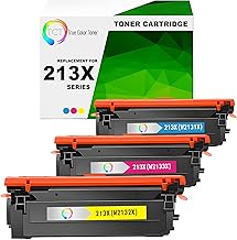 TCT 213X Color Toner Cartridge 3 Pack - Compatible Replacement for HP 213X High Yield Works with HP Color Laserjet Enterprise 5700dn 6700, MFP 5800dn Printers (Cyan Magenta Yellow)