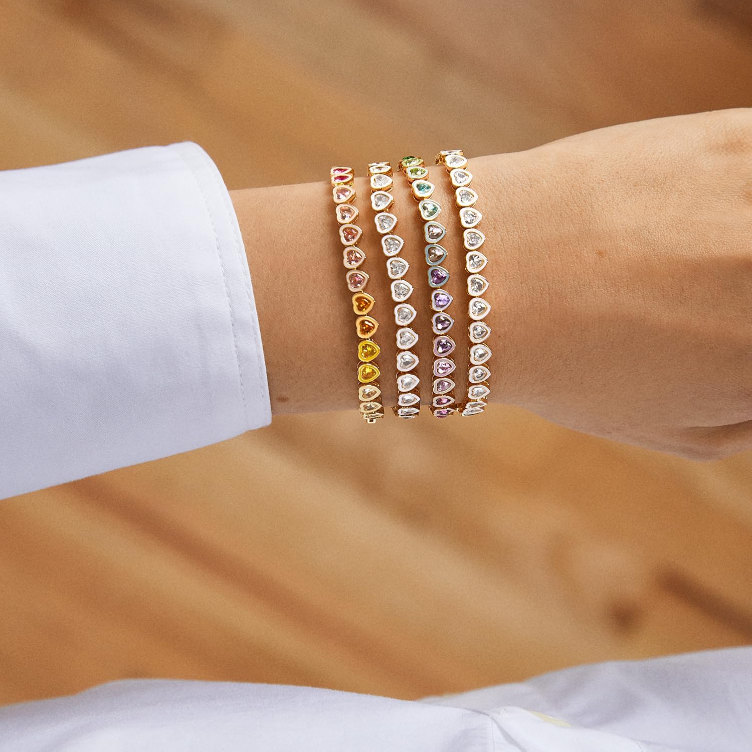 BaubleBar Kali Tennis Bracelet for Women - Classic Gold-Plated Bracelet w/Cubic Zirconia Crystals, Hypoallergenic, Perfect for Stacking, Women's Jewelry - Image 5