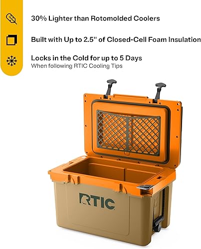 Miniatura 2 de RTIC Refrigerador duro ultraligero de 32 cuartos de galón con aislamiento portátil para bebidas, bebidas, playa, camping, picnic, pesca, barco,