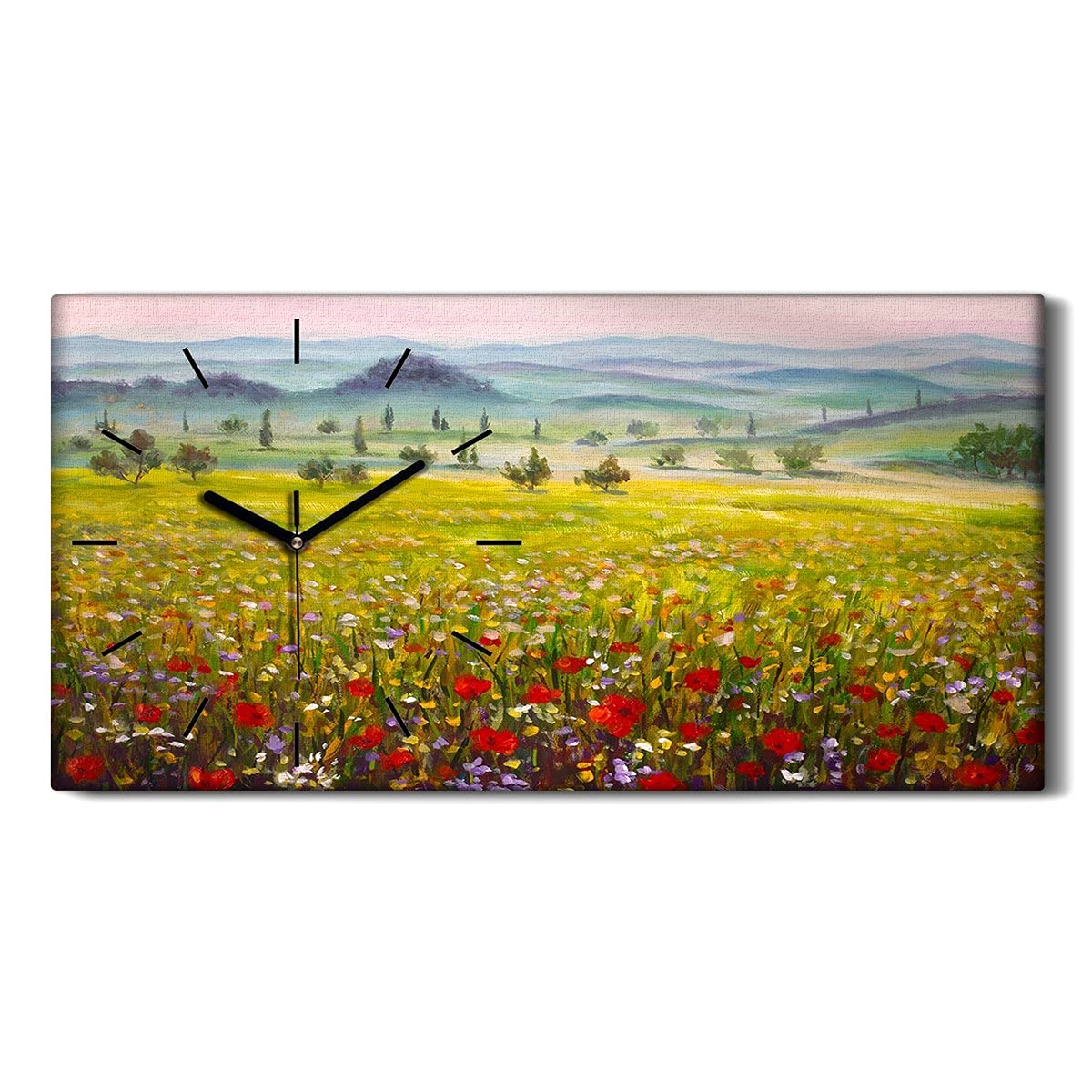 Horloge sur Toile Salon Chambre Moderne Art Mural Image Paysage Toscane 60x30