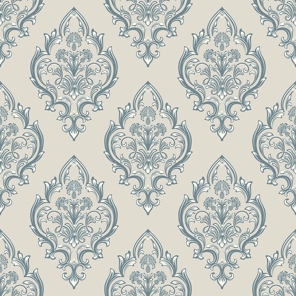 MOREYAJI DIY Navy Blue Curvy Damask Vinyl Self Adhesive Wallpaper with Glossy Peel and Stick Wallpaper for Wall Home décor,Bedroom,Hotel,Wall for Living Room Drawing Hall(120 * 45CM)(6Sq Ft) (B0CB1DKZNS) Amazon Price History, Amazon Price Tracker