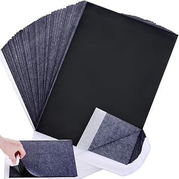 Carbon Paper Transfer Paper Black Graphite Transfer Tracing Paper for Wood Paper Canvas Carbon Copy Paper for Hand Typewriters Word Processors Canvas Transfer Paper Trace Paper 50 Sheets
