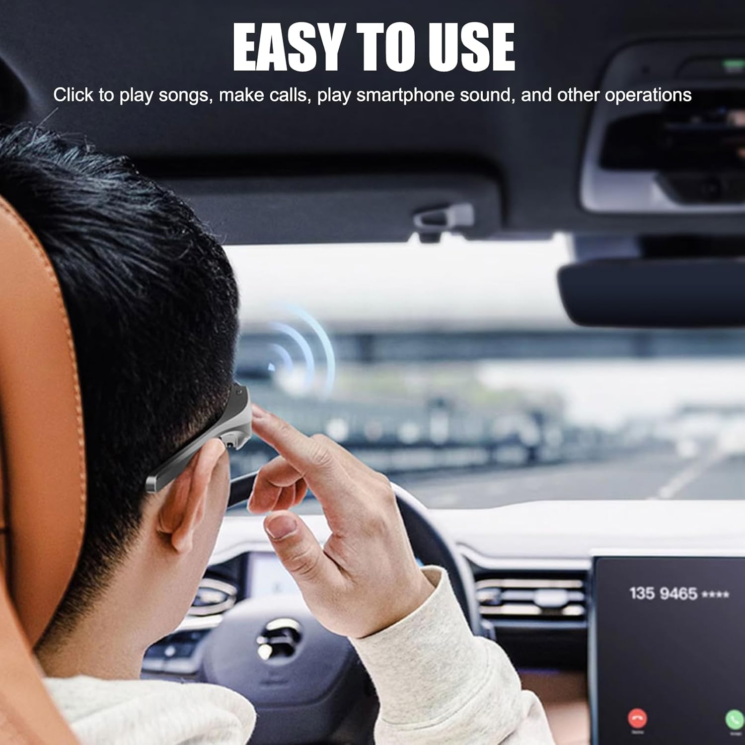 OBEST Sports Smart Sunglasses, Bluetooth Cycling Glasses with Polarized Lenses, Open Ear Music Speakers, Built-in Mic, Voice Assistant, UV Protection for Running & Outdoor Activities - Image 5