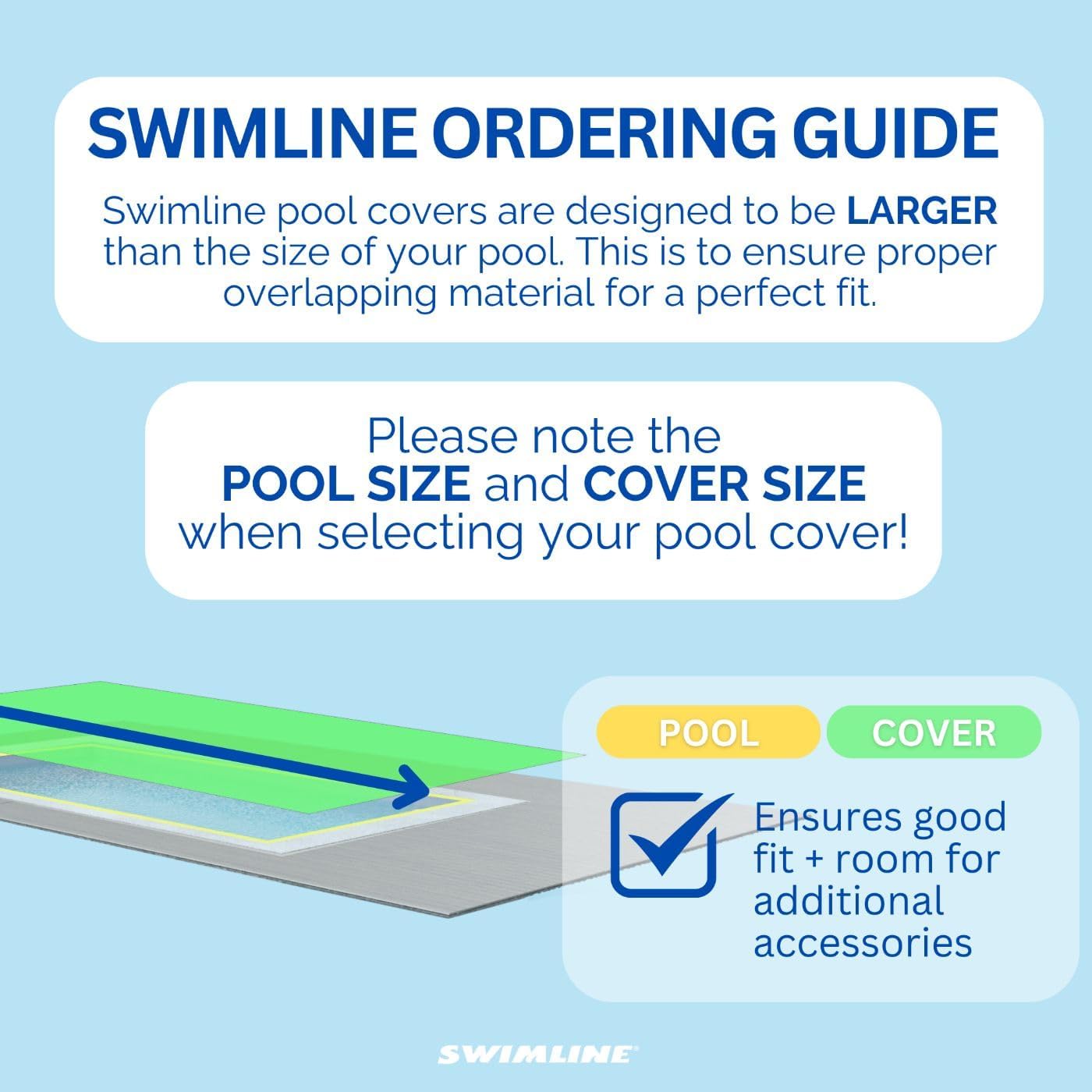 SWIMLINE HYDROTOOLS Super Guard Heavy Duty Pool Cover For Above Ground Swimming Pools |30 X 50 FT Cover | Blue / Black | Water Tube Sleeves | UV Protected For 25X45 FT Rectangle Pools | CO83050R