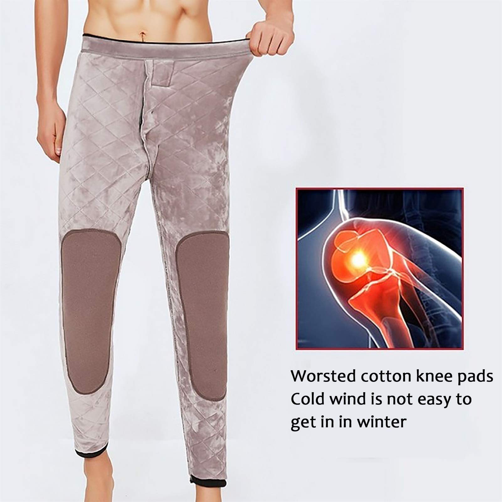 G&F Ropa Interior Térmica para Hombre Bottoms Largos Johns Pantalones Más Cálidos Winter Winter Layer Ski Wear (Color : Dark Grey, Size : Large)