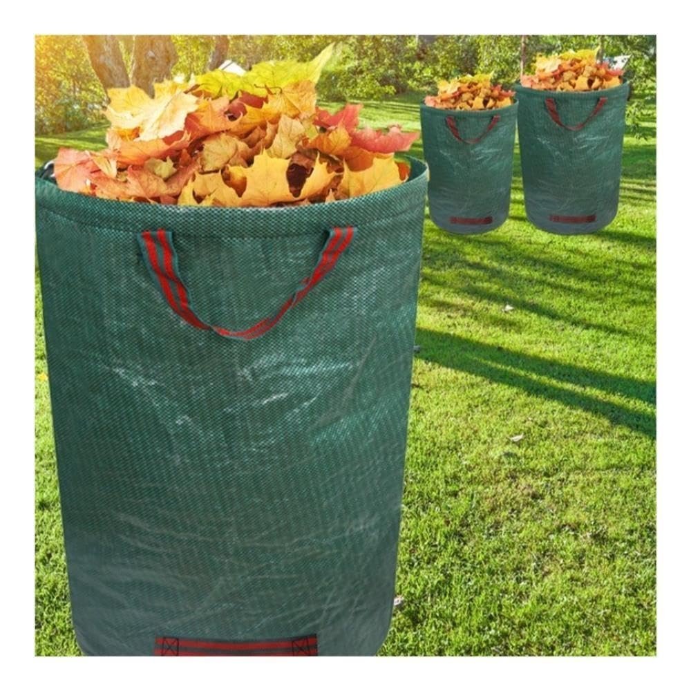 Sacco for rifiuti pieghevole da giardino con coperchio, pattumiera riutilizzabile for raccolta foglie da 125-500 litri(500L 80X100CM)