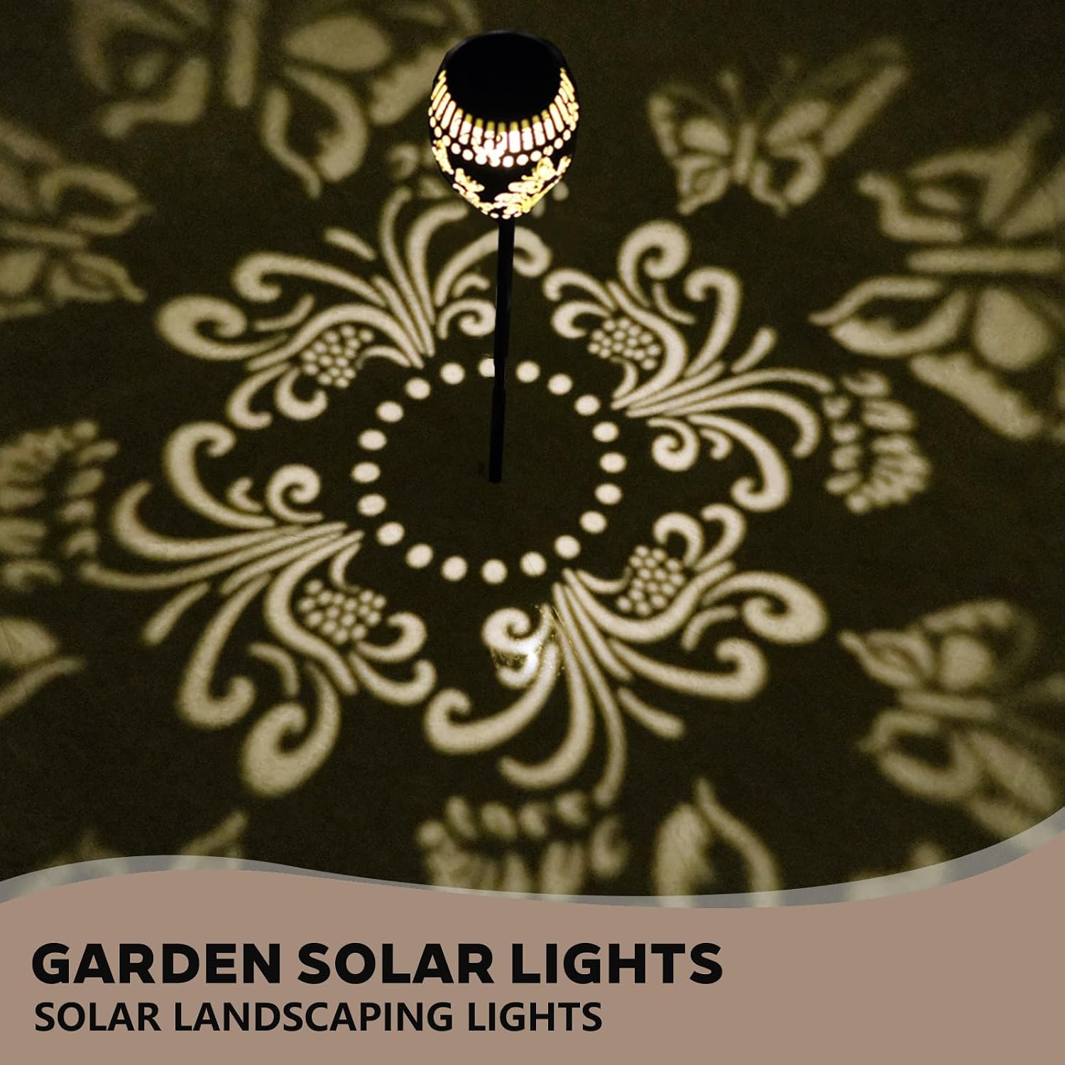 Butterfly Solar Garden Stake Lights Waterproof - 21 inch Metal Solar Garden Lights with Warm Light Decorative Landscape Path Light for Yard Pathway Patio Walkway Backyard Lawn Decor (Black, 2Pcs)