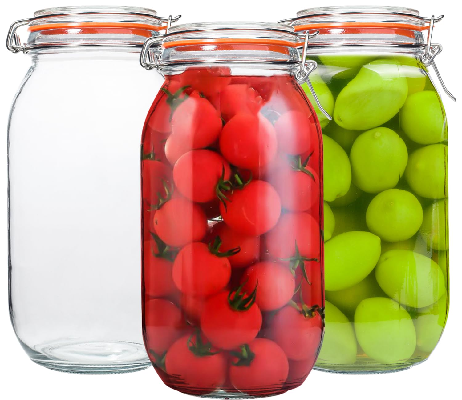 Amazon.com: Galssmagic 64 oz Large Mason Jars Wide Mouth,3 Pack