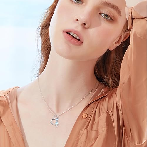 Miniatura 3 de Moonstone Necklace for Women 925 Sterling Silver Moonstone Pendant Necklace Animal Necklace Moonstone Jewelry Gifts for Women