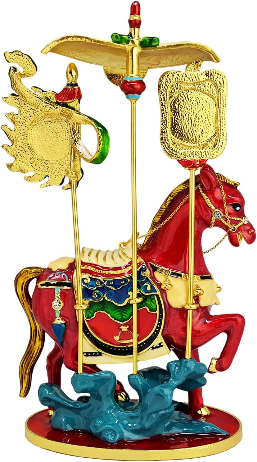 Fengshuibringluck Windhorse Amulet Statue: Lucky Horse, Success Symbol, Metal Material, Home & Office Decor
