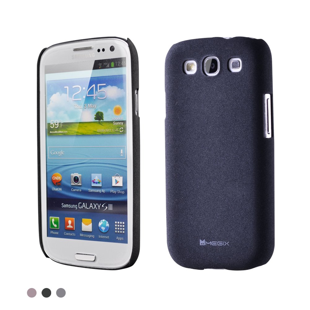 Megix TechnologyStone Series Case with Screen Protector for Galaxy S3 - Retail Packaging - Black