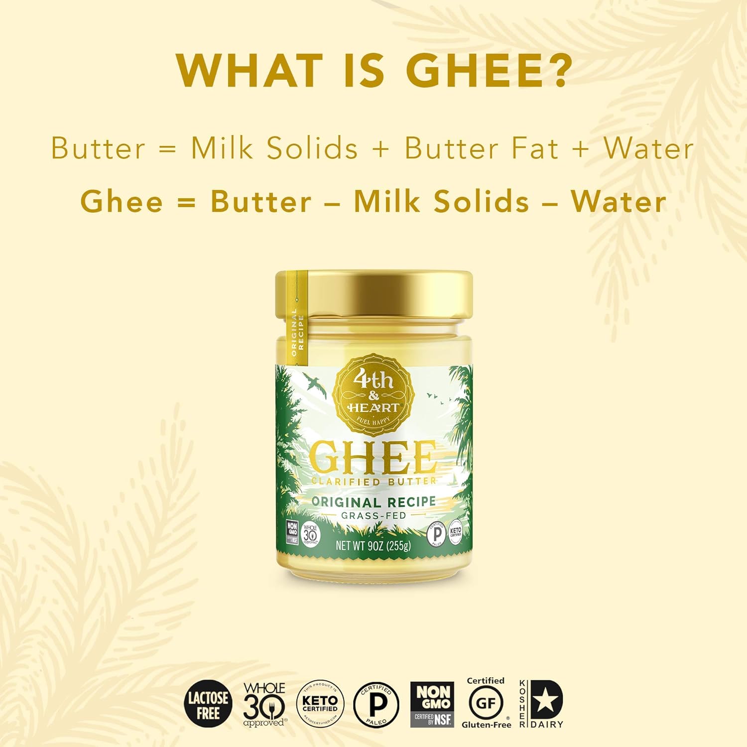 4th & Heart Grass-Fed Ghee Bundle (9 oz Each) - Original, Vanilla Bean